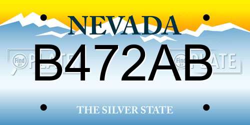 B472AB Nevada License Plate