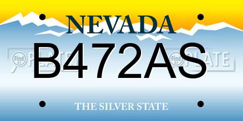B472AS Nevada License Plate