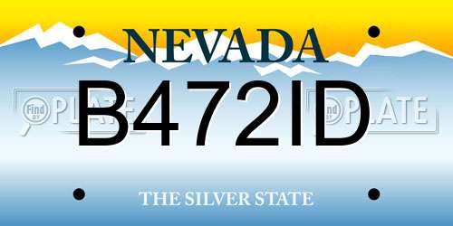 B472ID Nevada License Plate