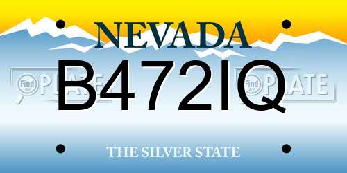 B472IQ Nevada License Plate