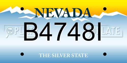 B4748I Nevada License Plate