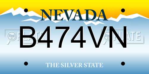 B474VN Nevada License Plate