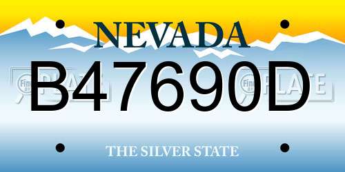B47690D Nevada License Plate