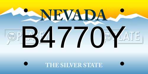 B4770Y Nevada License Plate