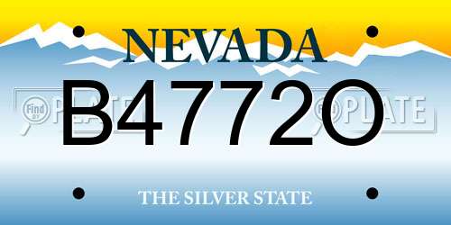 B4772O Nevada License Plate