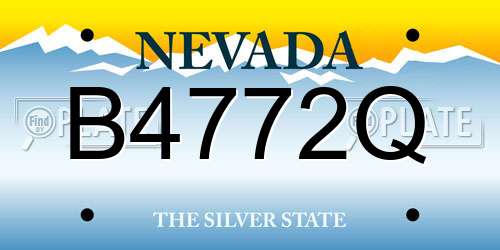 B4772Q Nevada License Plate