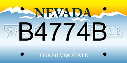 B4774B Nevada License Plate