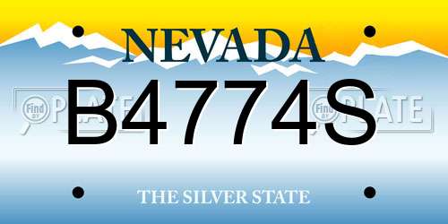 B4774S Nevada License Plate