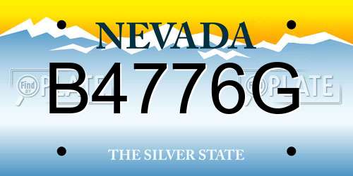 B4776G Nevada License Plate