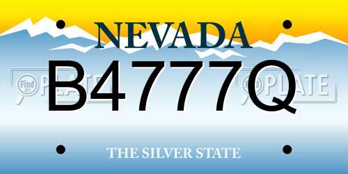 B4777Q Nevada License Plate