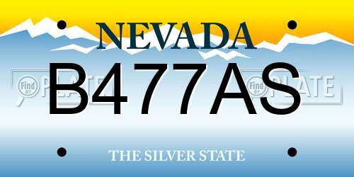 B477AS Nevada License Plate