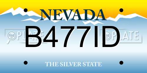 B477ID Nevada License Plate