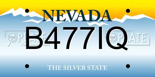 B477IQ Nevada License Plate