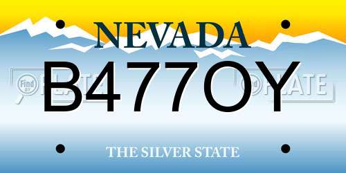 B477OY Nevada License Plate