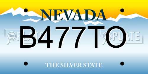 B477TO Nevada License Plate