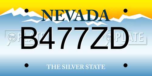 B477ZD Nevada License Plate