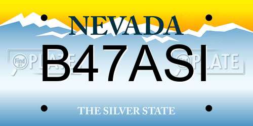 B47ASI Nevada License Plate