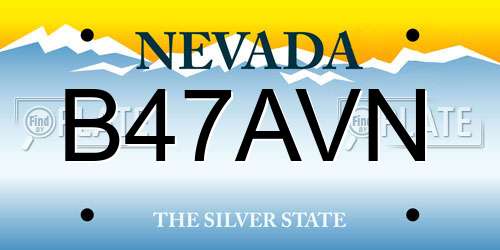 B47AVN Nevada License Plate