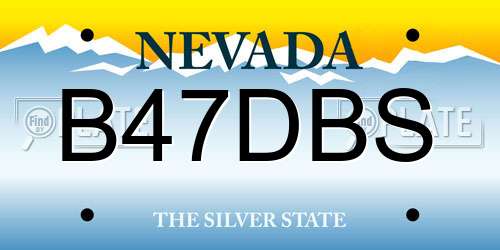 B47DBS Nevada License Plate