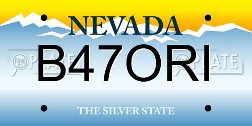 B47ORI Nevada License Plate