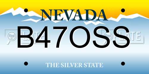 B47OSS Nevada License Plate