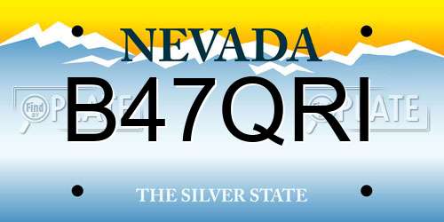 B47QRI Nevada License Plate