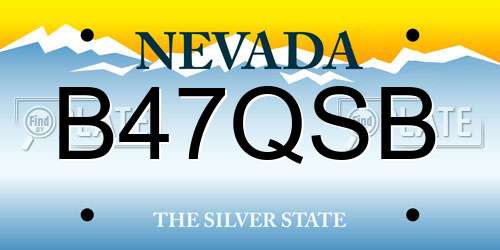 B47QSB Nevada License Plate