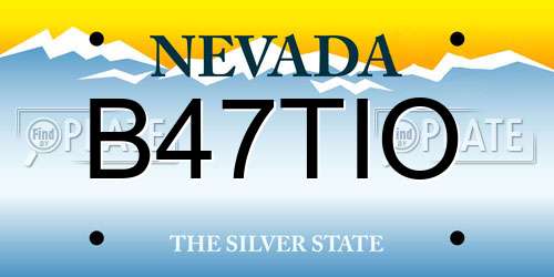 B47TIO Nevada License Plate