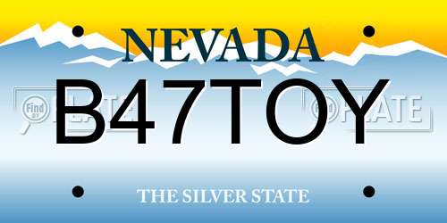 B47TOY Nevada License Plate