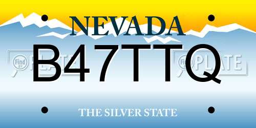 B47TTQ Nevada License Plate