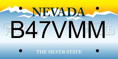 B47VMM Nevada License Plate