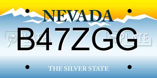 B47ZGG Nevada License Plate