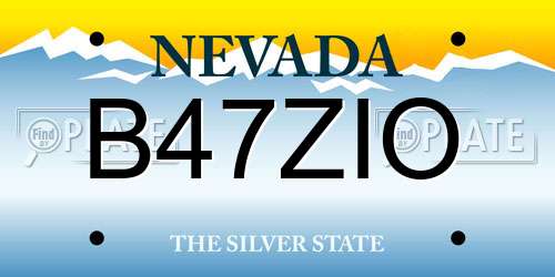 B47ZIO Nevada License Plate