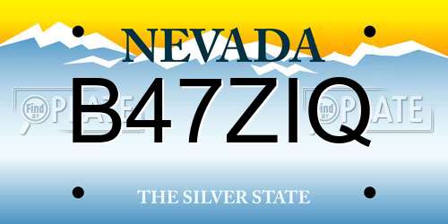 B47ZIQ Nevada License Plate