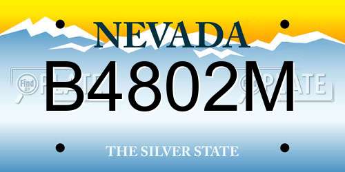 B4802M Nevada License Plate
