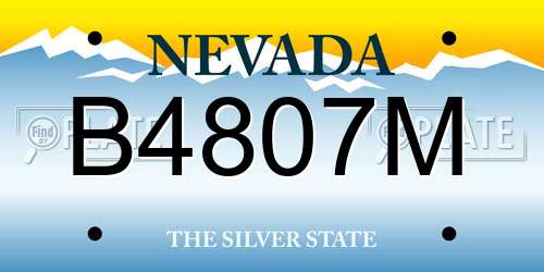 B4807M Nevada License Plate