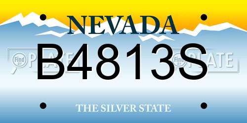 B4813S Nevada License Plate