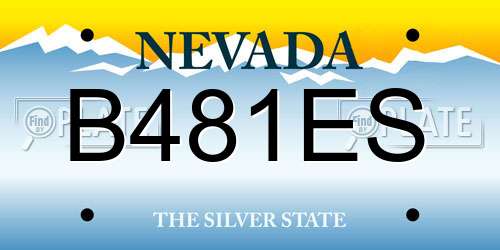 B481ES Nevada License Plate