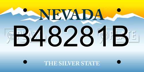B48281B Nevada License Plate