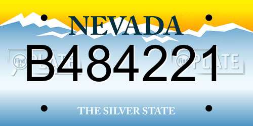 B484221 Nevada License Plate