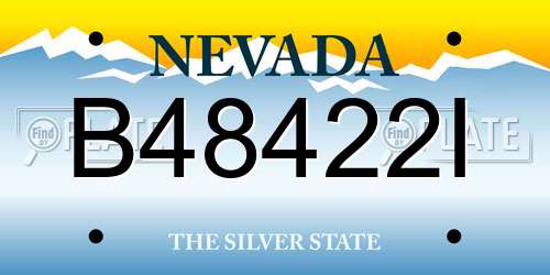 B48422I Nevada License Plate
