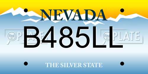 B485LL Nevada License Plate