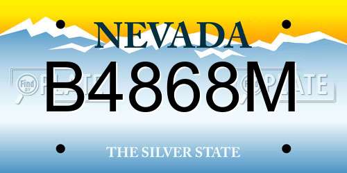 B4868M Nevada License Plate