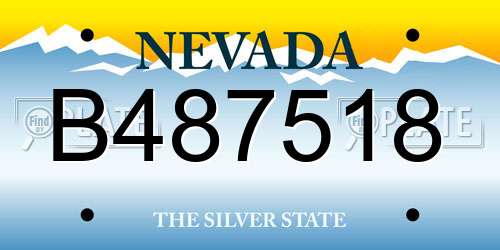 B487518 Nevada License Plate