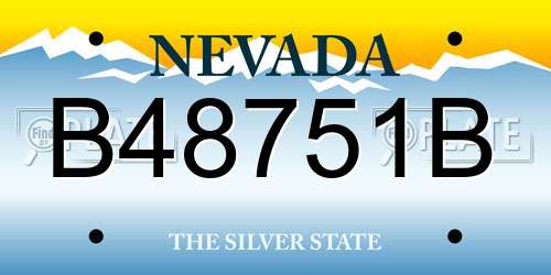 B48751B Nevada License Plate