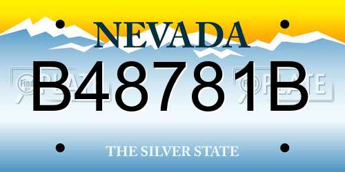 B48781B Nevada License Plate