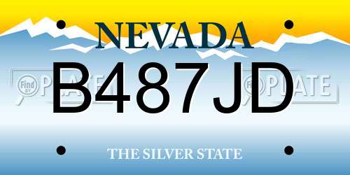B487JD Nevada License Plate