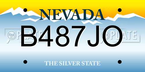 B487JO Nevada License Plate
