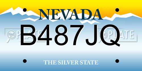 B487JQ Nevada License Plate