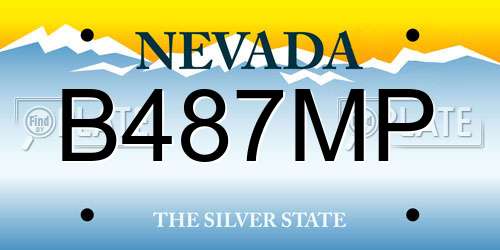 B487MP Nevada License Plate